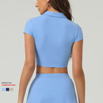 Lapel Short Sleeve Quick-drying Sunscreen Tennis Yoga Clothing Top