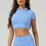 Lapel Short Sleeve Quick-drying Sunscreen Tennis Yoga Clothing Top
