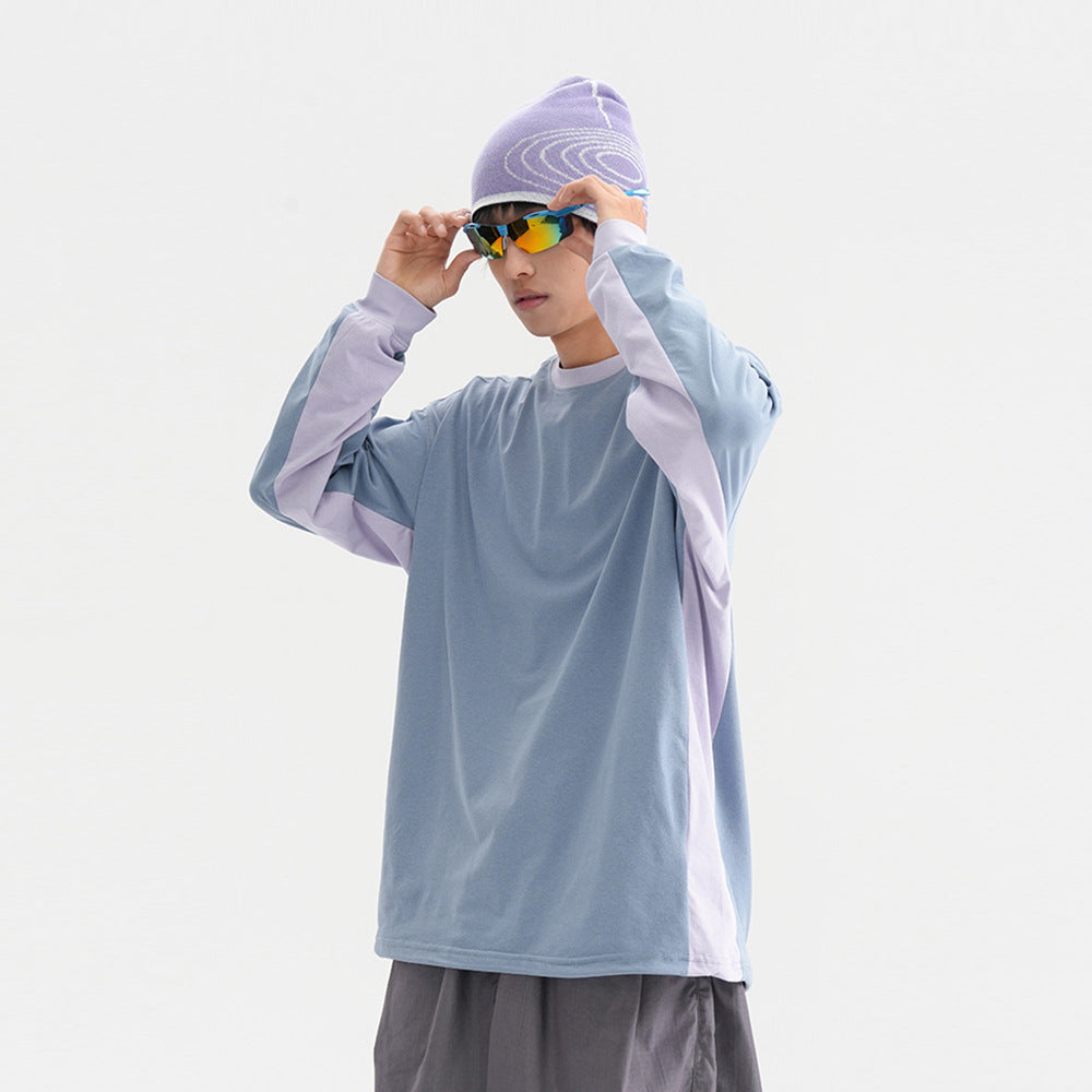 American-style Sports Loose Breathable Quick-drying Sun Protection Drawstring At Hem Round Neck Top For Men